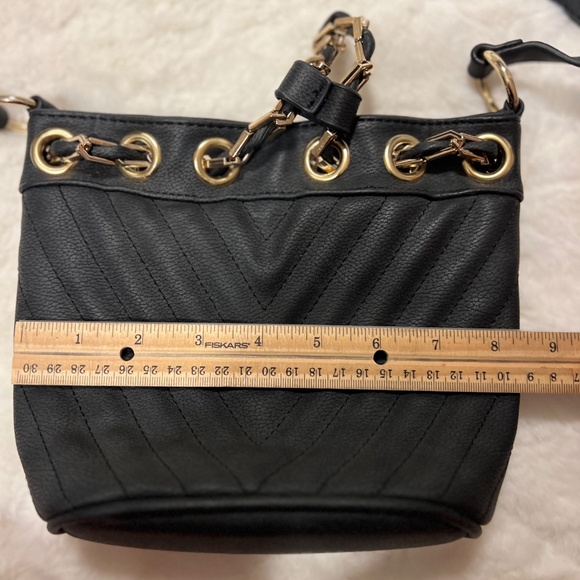 Free People Black and Gold Quilted Bucket Bag - Picture 6 of 6